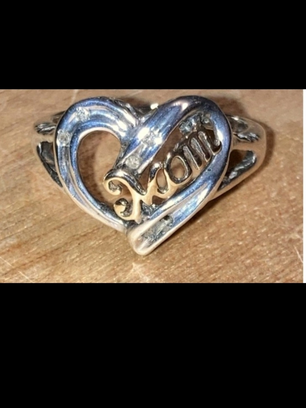 Silver 'Mom' Heart Ring - Women's Jewelry